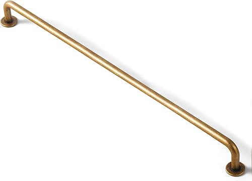 Goo-Ki Paquete de 6 tiradores de latón antiguo para cajones de gabinete, agujero de 12.6 pulgadas, aleación de zinc maciza, barra de bronce vintage,