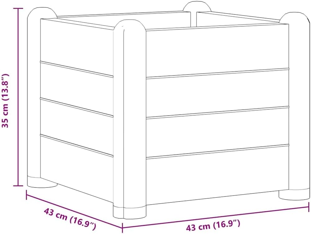 vidaXL Planter, Flower Box with Draining Bottom, Raised Flower Bed, Outdoor Planter for Patio Backyard Garden Balcony Lawn Vegetables Herbs, Mocha