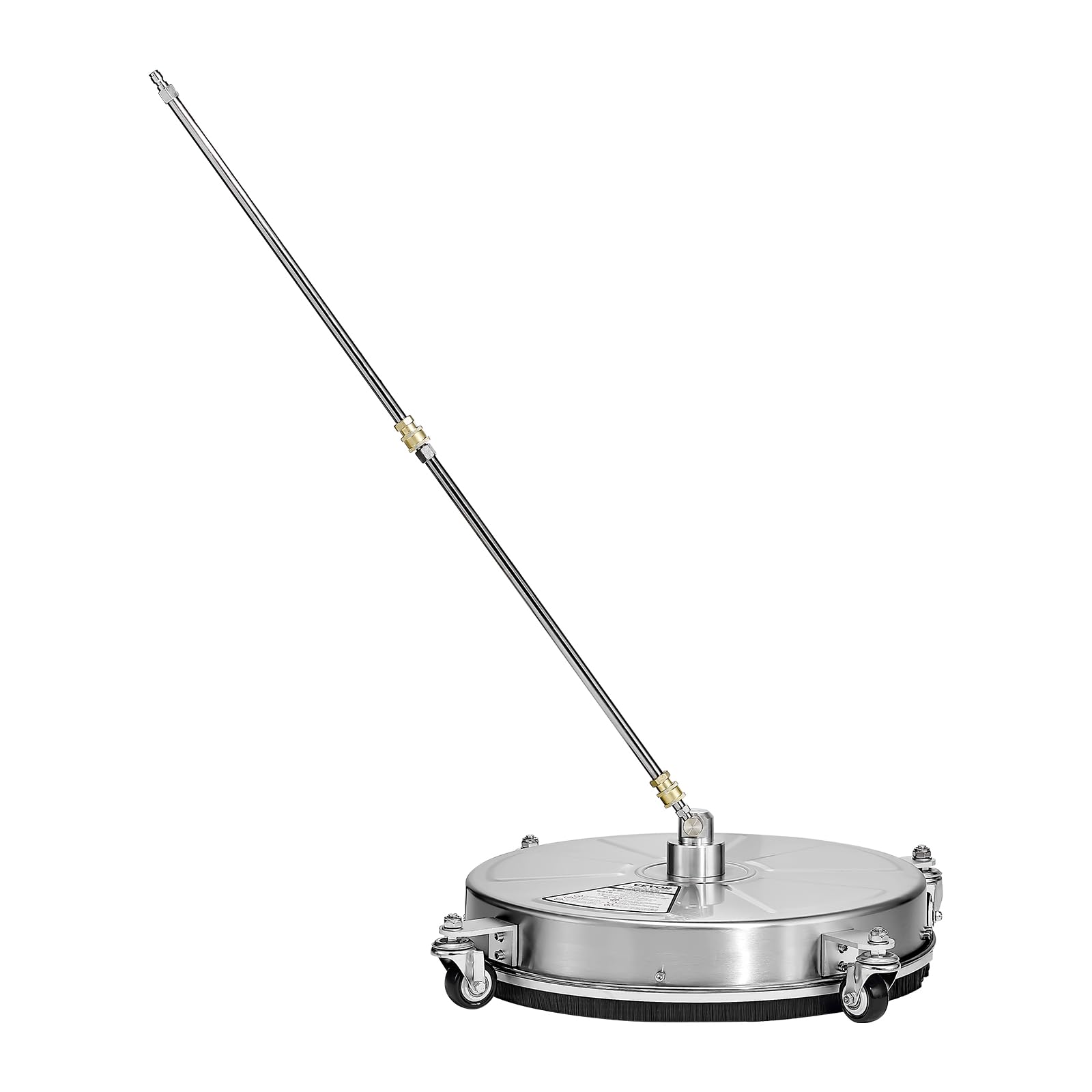 VEVOR Nettoyeur de Surface pour Nettoyeur Haute Pression 465 mm, Accessoire Nettoyeur Sol en Acier INOX sur Roues, 275 Bar Max. connecteur 0,635 cm 2 Buses pulvérisation 2 tiges Extension, pour béton