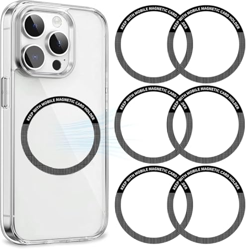 Image of ZORBES 6Pcs Magnetic Alignment Rings, 55mm Dia Slim Adhesive Magnetic Rings, Mag Safe-Compatible, Adhesive Magnet Rings for Phone Grip, Phone Holder