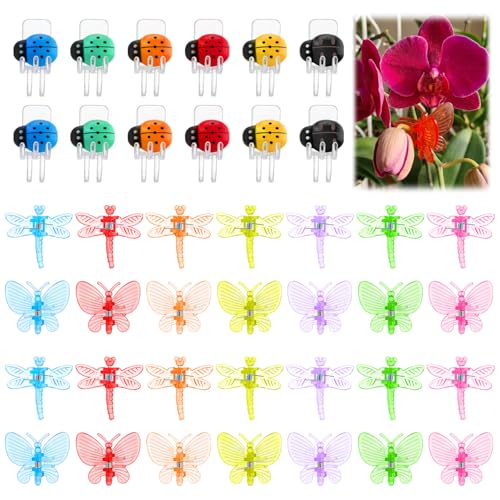 100Pcs Orchid Clips Butterfly Ladybug Plant Clips Orchid Support Clips