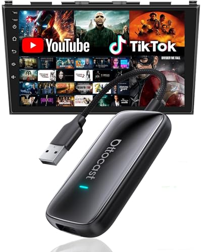 OTTOCAST Play2Video Ultra Wireless Apple CarPlay AI Magic Box | Android Auto Adapter with WiFi 6 Bluetooth 5.4 Supports Factory Wired CarPlay