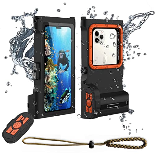 Acuvar 2025Underwater Snorkeling Diving Phone Case for iPhone 17/16/15/14/13 Pro Max/XS.Galaxy S25/S24/S22.[50ft/15m] Professional Underwater Photo&Video Bluetooth Remote Control