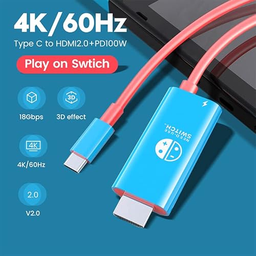 Ehyoo Portable Switch Dock Usb Type C To Hdmi Conversion Cable For Tv Docking Mode On Nintendo Switch, Steam Deck, Samsung Dex Station And S21/S20/Note20/Tabs7 4K For Travel #TOP6