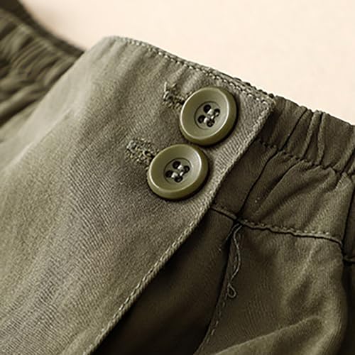 Women’s A-Line Midi Skirts Cotton Linen High Waisted Button Front Skirt Casual Flowy Swing Pleated Long Skirt4