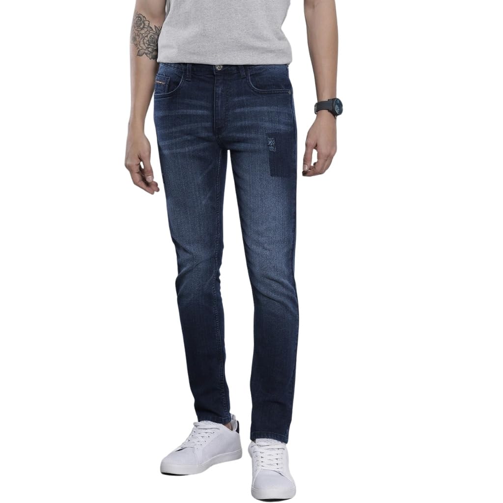 the indian garage co Men's Skinny Fit Mid Rise Solid Mid-Rise Stretchable Jeans-picture-42