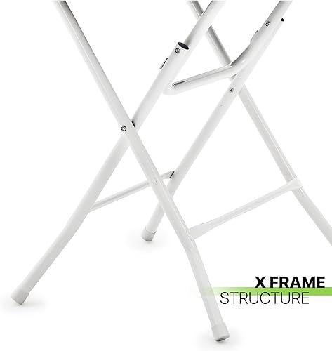 Miniatura 5 de Magshion Mesa plegable redonda de 31 pulgadas, tarjeta de plástico plegable blanca, mesas de utilidad al aire libre para picnic fiesta comedor