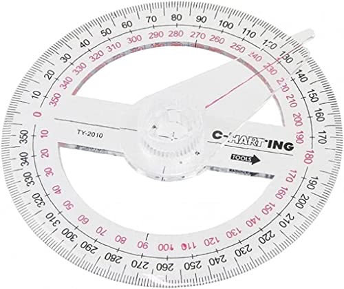 1 x 360 Grad kreisförmiger Winkelmesser aus Kunststoff, 10 cm, für Schule, Büro, cleveres Design