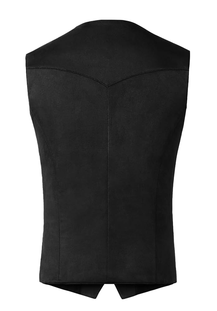 [NOTHING WRITTEN] Western suede leather vest ☆送料込☆ JYDress Men's Suede Leather Vest Vintage Cowboy Style