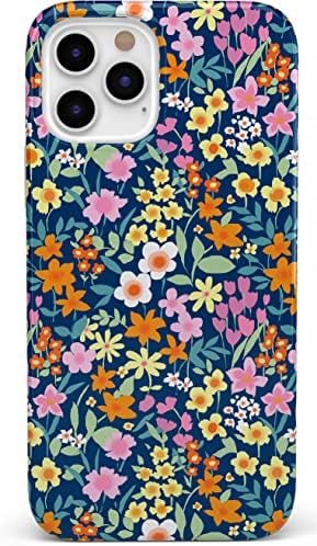 Casely Floral iPhone 12/12 Pro Case - Navy Bloom, Protective, Camera Lens Protection