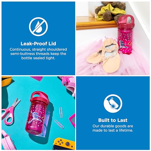 Image of Nalgene Kids' 12 oz On The Fly Lock-Top Water Bottle, Pink Panda