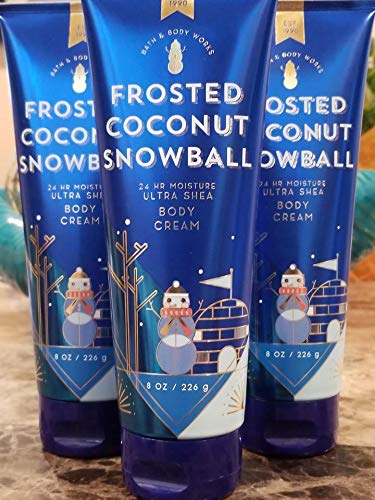 Bath and Body Works FROSTED COCONUT SNOWBALL LOT of 3 Ultra Shea Body Cream Gift Set Full Size