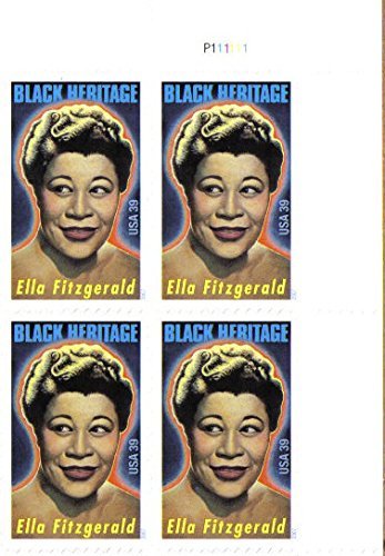 2007 ELLA FITZGERALD ~ BLACK HERITAGE SINGER #4120 Plate Block of 4 x 39 US Postage Stamps
