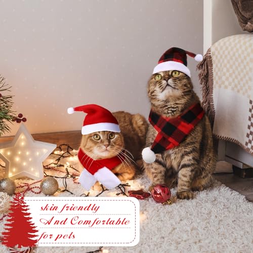Set 10 piezas gorros Santa y bufandas para mascota miniatura 5