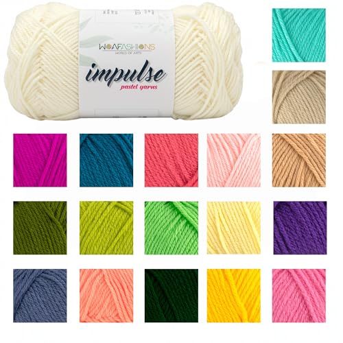 Image of Impulse Hand Knitting & Crochet Yarn, Premium Acrylic, 4 : Medium (Cream) (4x100gms / 14.1oz)