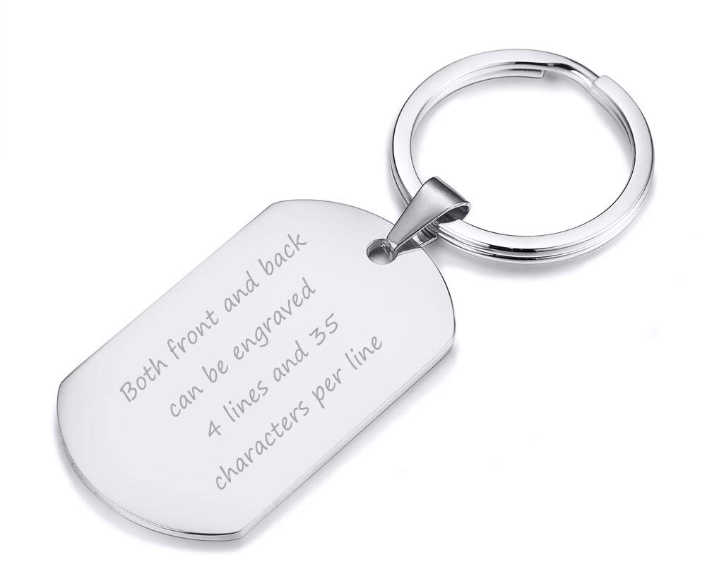VNOXCustom Keychain Gifts for Men - Personalized Key Chain Keychains for Husband Dad Son,Valentines Birthday Christmas Gifts