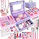 Purpledi Kinderschminke Schminkkoffer Mädchen Schminke Kinder - 59pcs Waschbar Schminke Kinder Make Up Set Mädchen Spielzeug Weihnachts Geburtstags Geschenke für Mädchen 4 5 6 7 8 9 10 11 12 Jahre