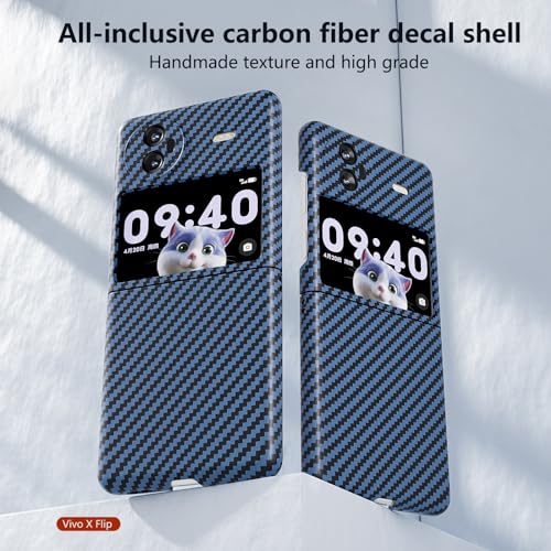 Étui à rabat Vivo X Flip bleu avec coque arrière rigide