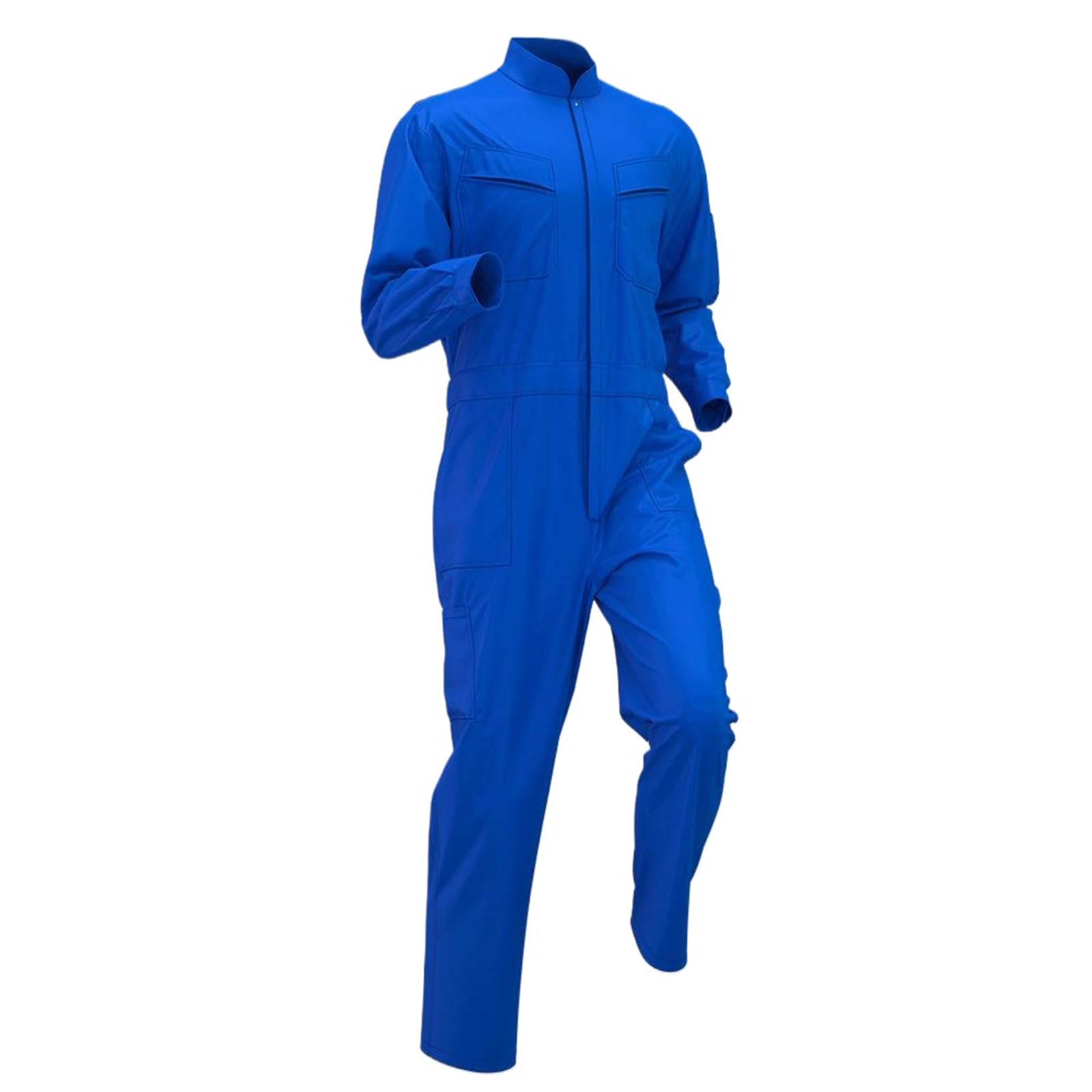 Maizoon Tuta da lavoro unisex, in policotone, resistente, tinta unita, con colletto alla coreana, tuta da caldaia con cerniera, per magazzino meccanico