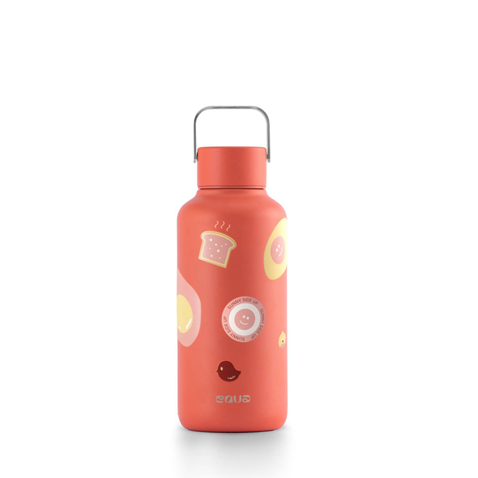 EQUA Timeless Edelstahl Trinkflasche – Ultraleicht & BPA-frei – 100% Auslaufsicher – 600 ml – Zeitloses Design – Silikonboden (Sunny Side Up)