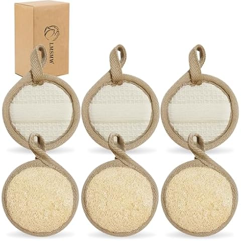 Face Exfoliating Loofah Scrubber Exfoliator Pads - Natural Luffa Facial Sponges Bru...