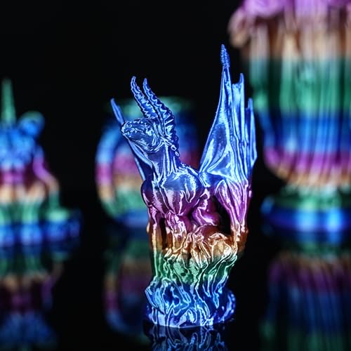 Image of Gratkit Silk Rainbow PLA Filament 1.75mm, Color Change 3D Printer Filament, + /-0.03mm, Multicolor 3D Printing Filament Rainbow Universe