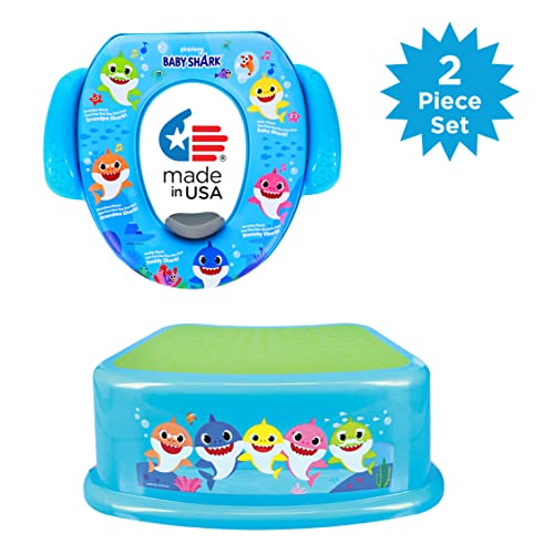 Pinkfong Baby Shark 2 Piece Essential Potty Training Set - Soft Cushion, Baby Potty Training, Safe, Easy to Clean, Step Stool - Image 3