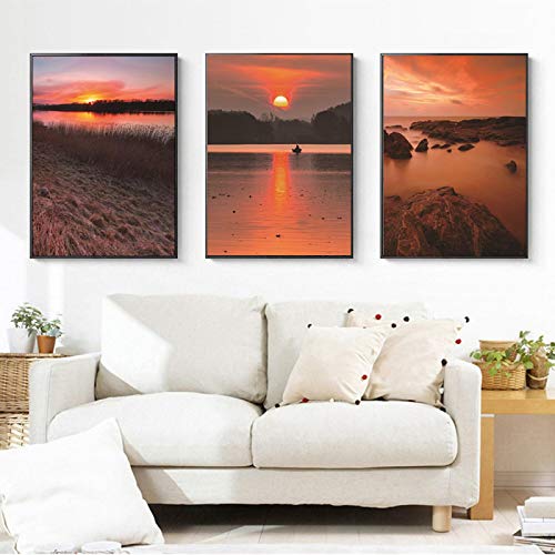 Décoration affiche mur art mural coucher de soleil grand format 50x70 pour déco maison épurée