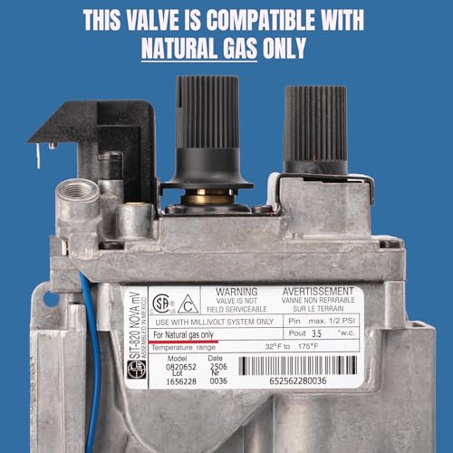 SIT-820 Nova Natural Gas mV Model 0820652 Replacement Millivolt Gas Valve for Fireplaces, Stoves, and Gas Logs - Replacement OEM components for Direct Vent Appliances by Allparts Equipment & Accessories - Image 2