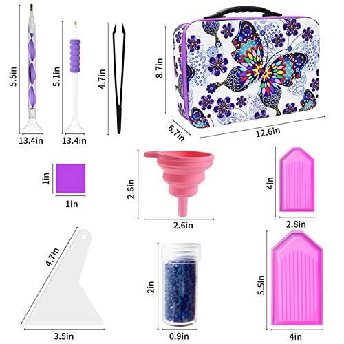 Image of ZORETCO Diamond Painting Storage Containers,120 Slots Diamond Painting Accessories Kits with Tools for Diamond Art Craft Jewelry Beads Organizer