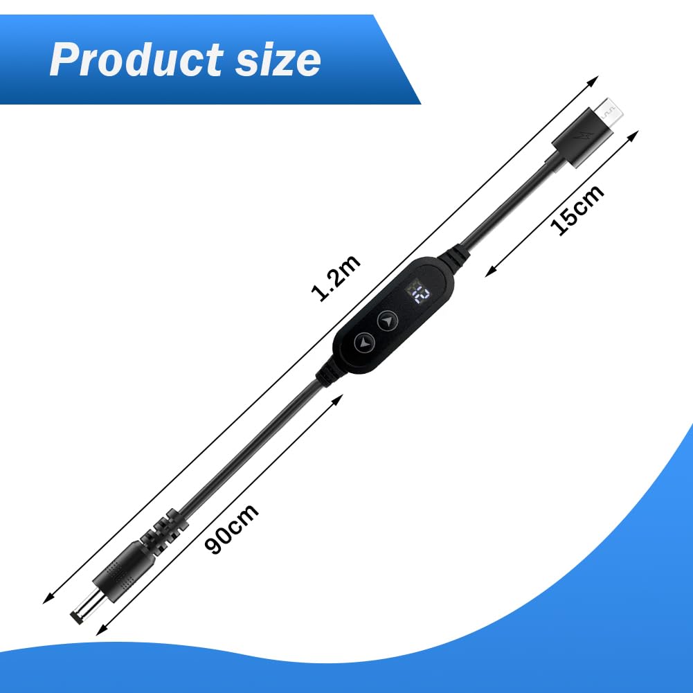 Kabel adaptera PD do DC, 5 V, 9 V, 12 V, 15 V, 20 V, regulowane napięcie, adapter kabla wtykowego typu C z włącznikiem/wyłącznikiem, kabel zasilający z 28 głowicami konwertera DC do routera/laptopa