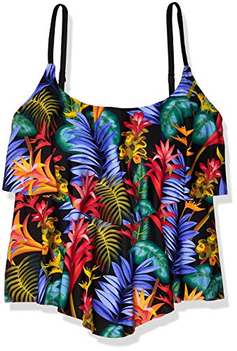 tiered ruffle tankini top plus size