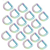 FUYEJIA 1/2' Metal Rainbow D Ring Buckle Non Welded Loop Bag Purse Clothes Keychains Webbing DIY Craft 10pcs…