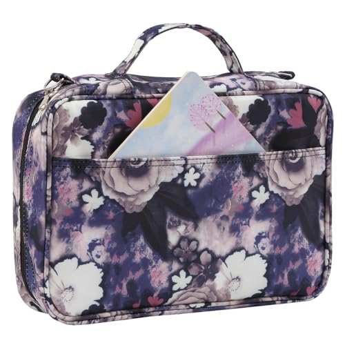 Image of Colored Pencil Case 100 Slots hold 300 pc Pencils Organizer Large Capacity with Handy Wrap Portable Multilayer Holder for Watercolor Pencils & Gel Pen Markers(Gery Rose)