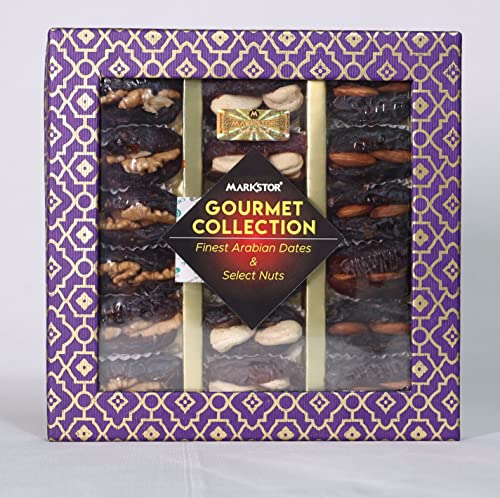 Image of MARKSTOR Medjoul Dates And Nuts Gift Box - Gourmet Collection Of Exotic Medjoul Dates Filled With Select Nuts
