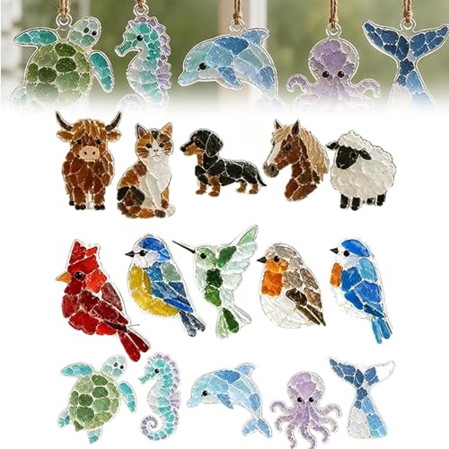 DIY Sea Glass Collage Kit,DIY Sea Glass Hanging Ornament Art