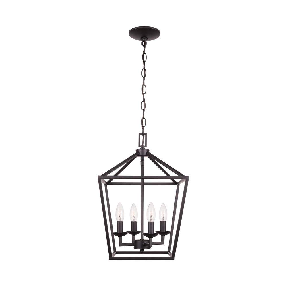 Home Decorators Collection 4- Light Bronze Caged Chandelier