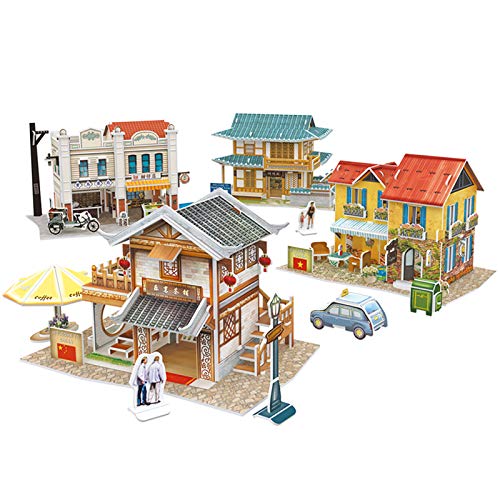 CubicFun 3D Puzzles for Aisa Cityscapes Architectural Building Model Kits, 225 Pieces, W3190h