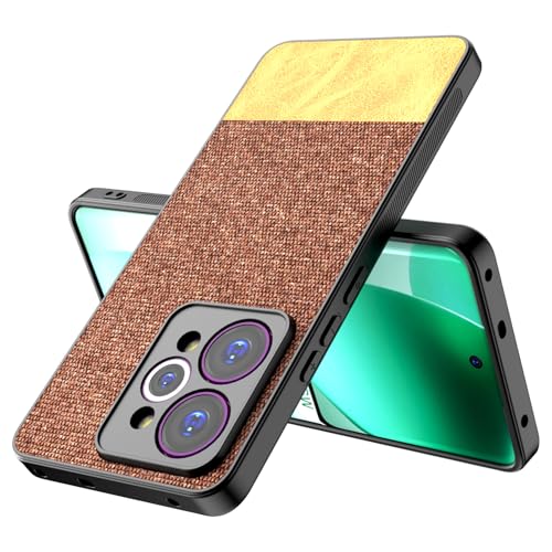 Image of Kapa Soft Fabric & Leather Hybrid Protective Back Cover for Realme 15 Pro 5G | Shockproof Slim Hard Anti Slip Back Case (Brown)