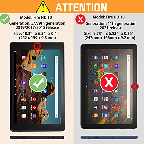 Vori AMAZON FIRE HD 10 TA Blet (9Th/7Th/5Th Generation,2019/2017/2015 Release) - Premium Pu Leather Slim Fit Smart Stand Cover With Auto Wake/Sleep For Fire Hd 10.1 Inch Tablet thumb #1
