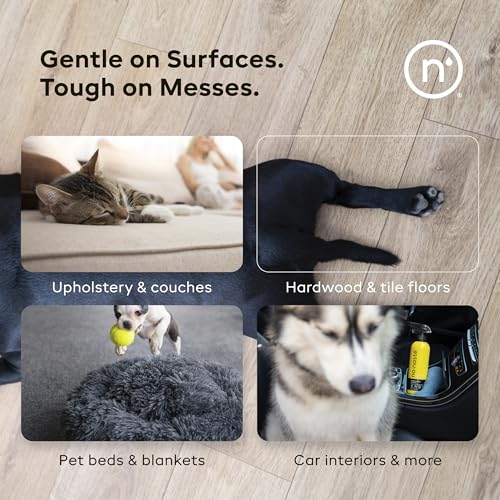 Image of Nonaste Pet Stain & Odor Eliminator Enzyme Spray, Dog & Cat, 16 oz, Pk 2 | Enzyme Cleaner Breaks Down Dog & Cat Urine, Stains & Odor on Carpets & Upholstery. Pet & Kid Safe. Light Fresh Scent.