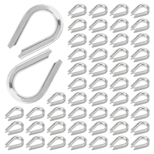 50 Pack M2 Stainless Steel Thimble For 5/64" Dia Wire Rope, Wire Rope Cable Thimbles Rigging For Marine C03db525 9097 4771 A627 709e39410099.355f7acf38fb109ede4750b7bbd45831 - View #3
