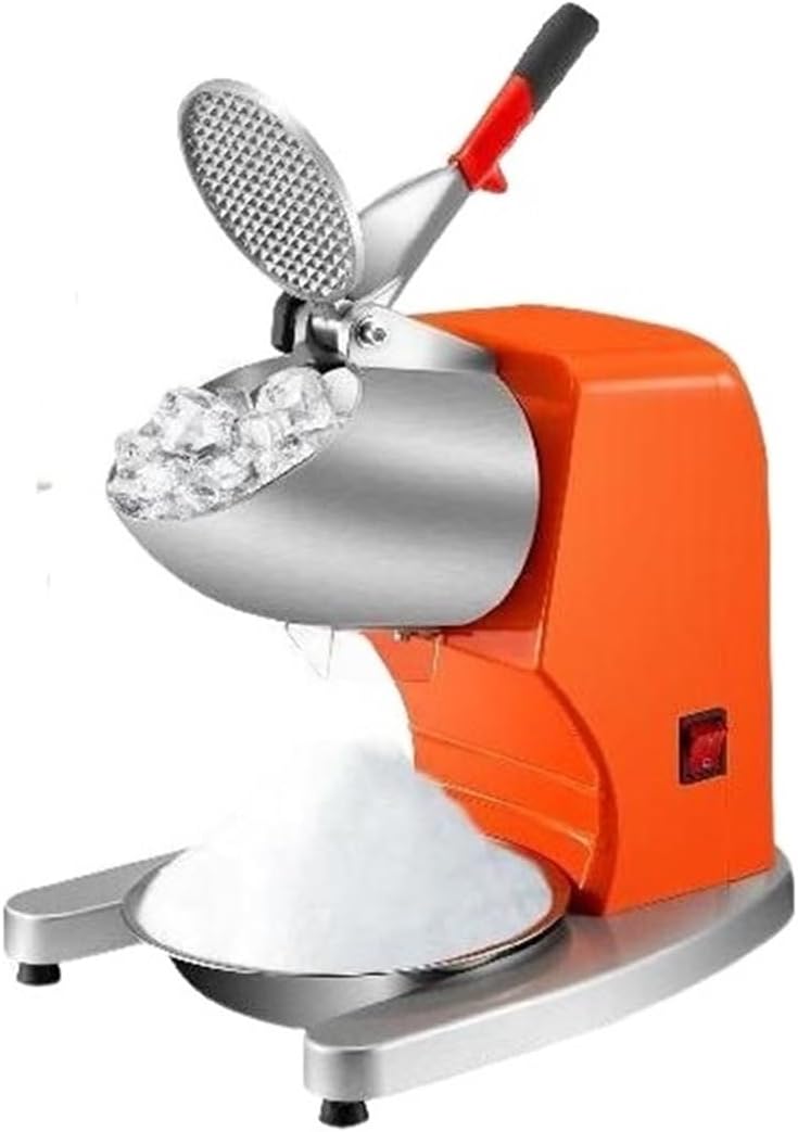 95Kg/H Electric Ice Crusher Dual Blade Snow Cone Granizing Machine with Free Tray Home Icy Drink Smoothie Maker Commercial,High Efficiency(Yellow)