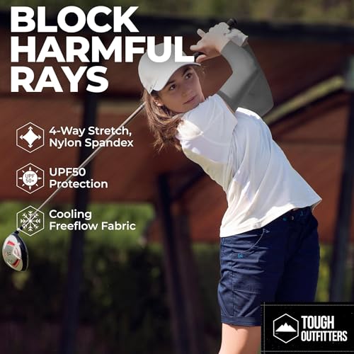 Image of Tough Outdoors UV Arm Sleeves for Men Women - Sun Protection Sleeves - Compression Golf Baseball Cooling Tattoo Arm Sleeve