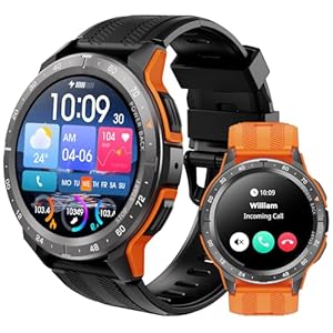 VIRAN W101 Smart Watch for Men Answer/Make Call for Android iOS, 1.43″ AMOLED Display 410mAh Rugged Smartwatch Blood Pressure SpO2 Heart Rate Sleep Monitor, 10M Waterproof Outdoor Smart Watches