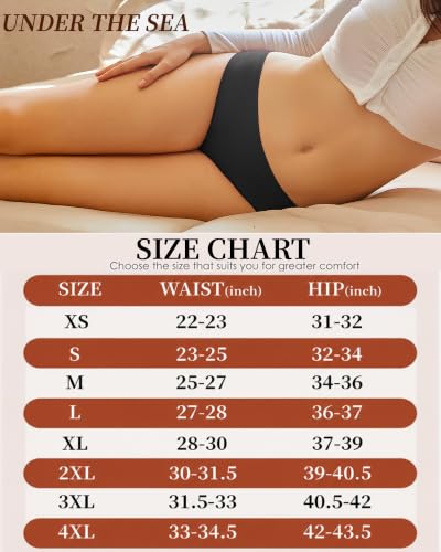 Image of Cotton Underwear Women Sexy Cheeky Bikini Panties Lingerie Outfits 6 pack | Soft Breathbale Basics Essentials Underwear Plus Size Cute Fall Summer Neutrals Colors Panties Outfits Clothes for Women Girl