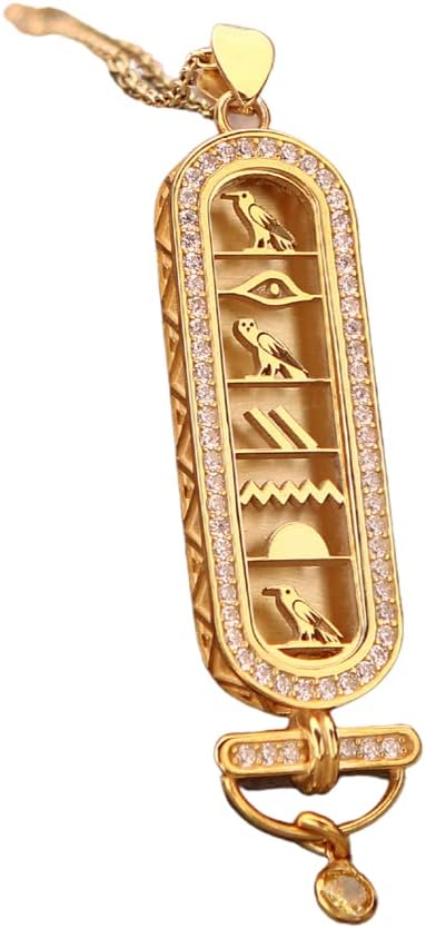 Cartouche Personalized Name Necklace, 14k Gold Personalized Handmade, Egyptian Pendant Jewelry Women, Hieroglyph Egypt Name Necklace by HStudio