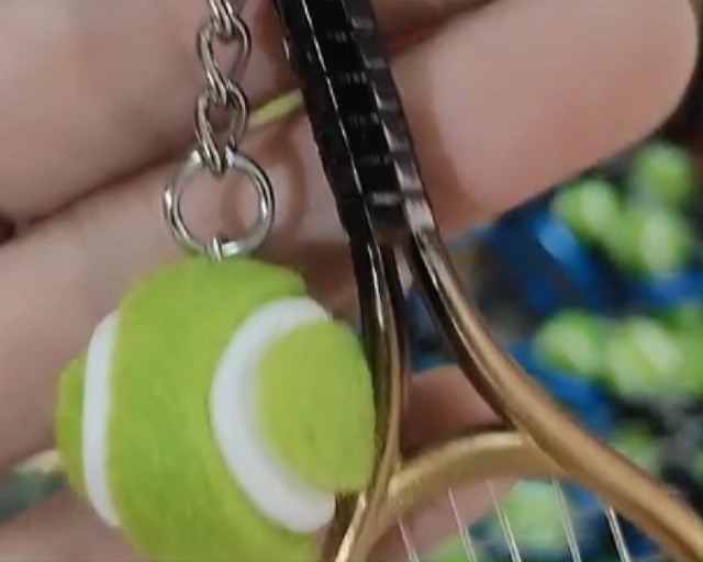 Lot De 5 Porte-clés En Forme De Mini Raquette De Tennis - Doré