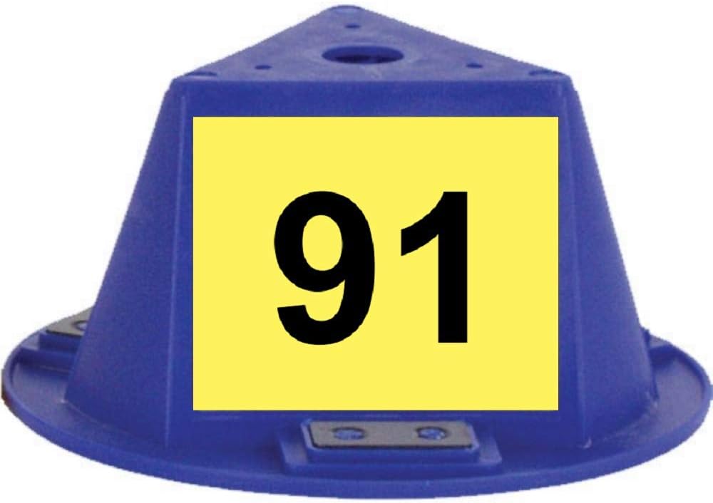 Magnetic Roof Toppers - Magnetic Car Top Hats - Set of 10 - with Numbering (Green - Numbered 1-10)