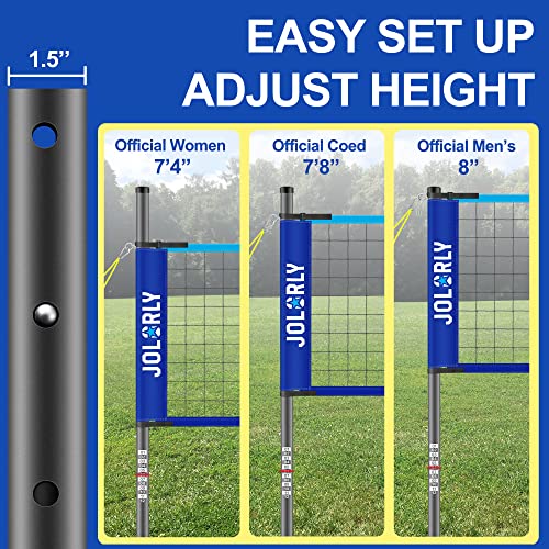 Portable Professional Volleyball Net Set Outdoor Backyard, Anti-Sag Design, Adjustable Height Poles, Volleyball Nets Sets With 2 Scoring Poles, Carrying Bag For Lawn, Yard And Beach #TOP4